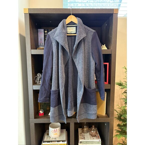 Anthropologie Saturday Sunday Blue Open Wrap Cardigan Boucle Size Medium - Picture 4 of 9